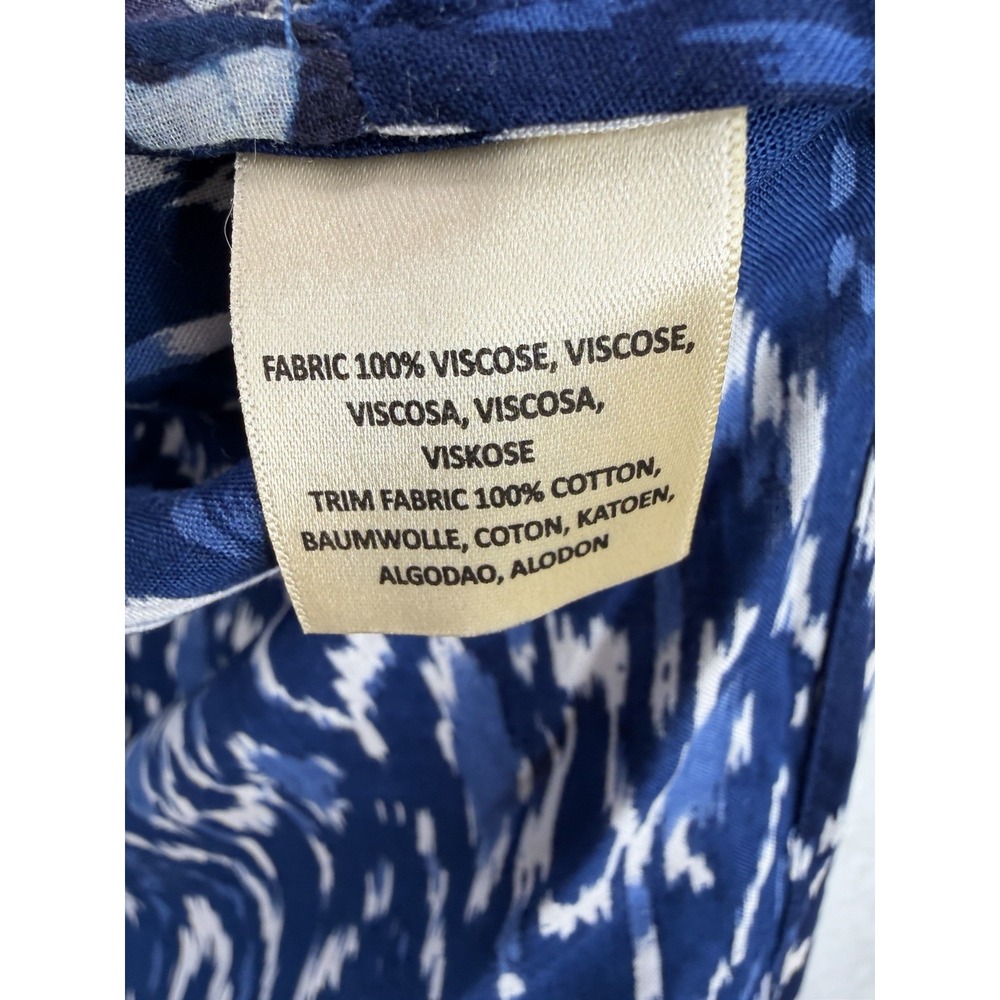 Anthropologie In Our‎ Nature Midnight Kimono Blue Ikat Viscose Size ALL NWT - Picture 5 of 11